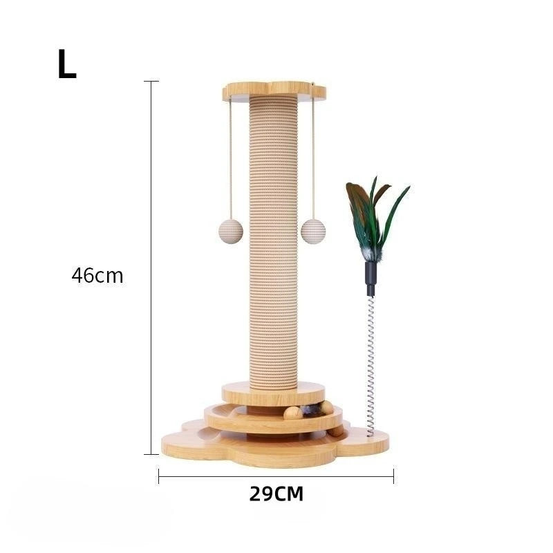 Wooden Cat Scratching Post | Medium to Large Sized Cat Toy