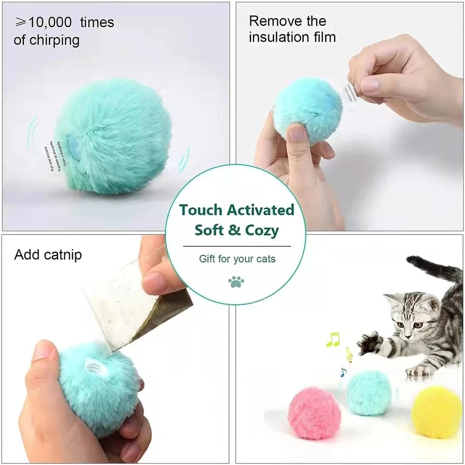 Chirping Cat Toy Balls | Medium to Large Sized Cat Toy