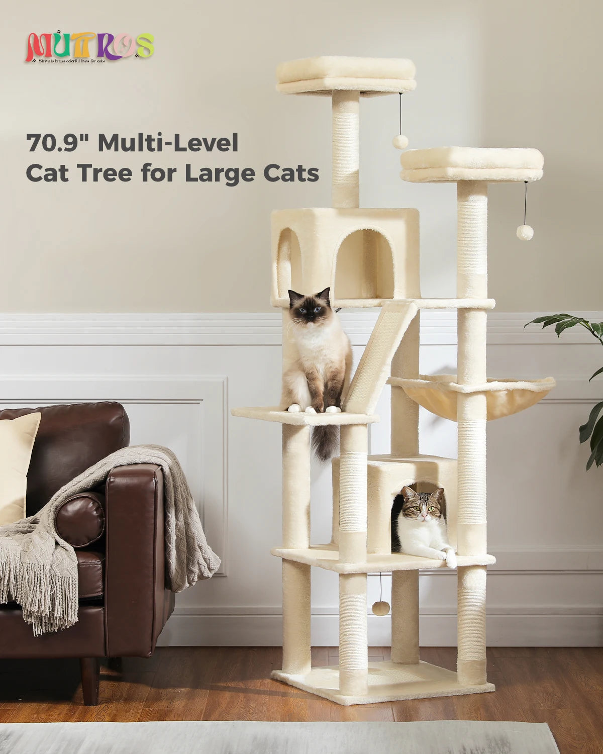 Multi-level Cat Tree Tower | Medium to Large Sized Cat Toy